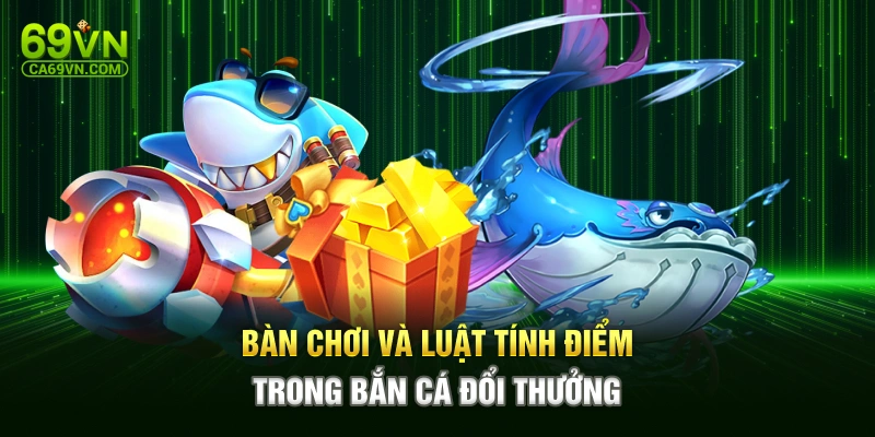 Bàn chơi và luật tính điểm trong bắn cá đổi thưởng